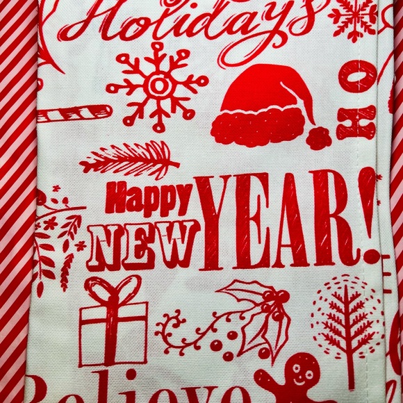 2 Christmas Red Holiday Images Kitchen Tea Towels Reindeer Believe Merry Joy - Picture 5 of 16